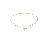 Elli Choker Layer Plättchen Kugelkette 925 Silber goldfarben Damen