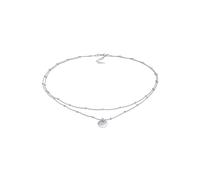 Elli Choker Layer Plättchen Kugelkette 925 Silber silberfarben Damen