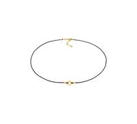 Elli Choker Nylon Kleeblatt Glück Bead 925 Silber goldfarben Damen