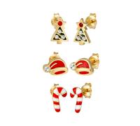 Elli Christmas 3er Set 925 Silber, mit Kristallen von Swarovski® OneSize Damen