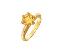 Elli Citrine Solitär Organic Design Elegant 925 Silber 54 Damen