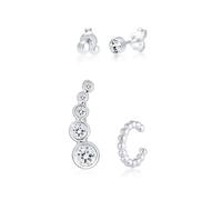 Elli Climber Cuff Set 925 Silber, mit Kristallen von Swarovski® OneSize Damen