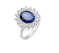Elli Cocktailring Saphirblau Royal Zirkonia 925 Silber 52 Damen