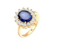 Elli Ring Damen Cocktail Saphirblau Zirkonia Kristalle in 925 Sterling Silber
