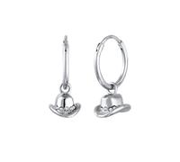 Elli Cowboy Hut Weiß 925 Sterling Silber, mit Kristallen von Swarovski® silberfarben Damen