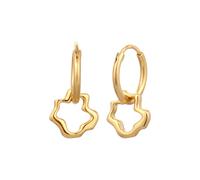 Elli Creole Einhänger Blume 925 Sterling Silber goldfarben Damen