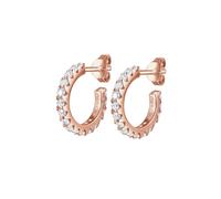 Elli, Ohrringe Creole Geo Zirkonia Kristalle Funkelnd 925 Silber in gold, Schmuck für Damen Gr. OneSize