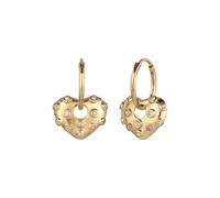 Elli Creole mit Herz Zirkonia Rosa 925 Sterling Silber vergoldet OneSize Damen
