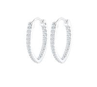Elli Creole Oval Zirkonia Kristalle 925 Silber OneSize Damen