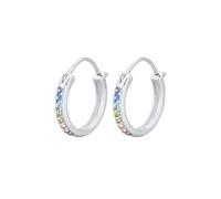 Elli Creole Regenbogen 925 Sterling Silber, mit Kristallen von Swarovski® silberfarben Damen