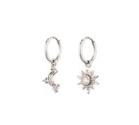 Elli Creole Sonne Mond Zirkonia Weiß 925 Sterling Silber silberfarben Damen