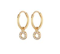 Elli Creolen Anhänger Rund 925 Silber, mit Kristallen von Swarovski® goldfarben Damen