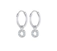 Elli Creolen Anhänger Rund 925 Silber, mit Kristallen von Swarovski® silberfarben Damen