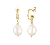 Elli Creolen Barock Süßwasserzuchtperlen 925 Silber goldfarben Damen