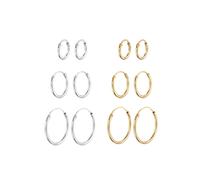 Elli Creolen Basic 6er Set 925 Silber OneSize Damen