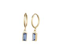 Elli Creolen Blau 925 Sterling Silber, mit Kristallen von Swarovski® goldfarben Damen