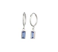 Elli Creolen Blau 925 Sterling Silber, mit Kristallen von Swarovski® silberfarben Damen