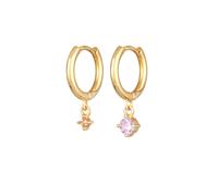 Elli Creolen Damen Kristalle Anhänger goldfarben