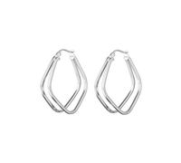 Elli - Creolen Damen Zweireihig Rechteck 925 Silber 1 ct