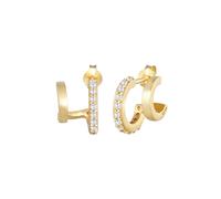 Elli Creolen Doppel Zirkonia Stecker 925 Silber goldfarben Damen