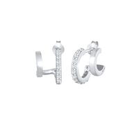 Elli Creolen Doppel Zirkonia Stecker 925 Silber silberfarben Damen