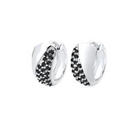 Elli Creolen Elegant 925 Silber, mit Kristallen von Swarovski® Czarny Damen