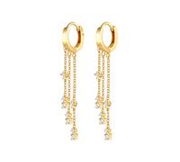 Elli Creolen Erbskettchen Zirkonia 925 Silber vergoldet OneSize Damen