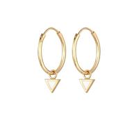 Elli Creolen Hänger Dreieck Emaille Weiß 925 Silber goldfarben Damen