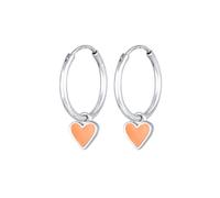 Elli Creolen Hänger Herzen Emaille 925 Silber Orange Damen