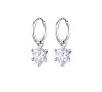 Elli Creolen Herz Zirkonia Weiß 925 Sterling Silber silberfarben Damen