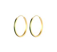 Elli Creolen Klassisch Emaille 925 Sterling Silber Grün Damen