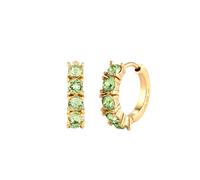 Elli Creolen Kristalle Elegant 925 Silber Hellgrün Damen