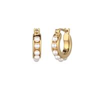 Elli Creolen mit Perlen von Swarovski® 925 Sterling Silber goldfarben Damen
