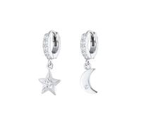 Elli Creolen Ohrhänger Stern Mond 925 Silber silberfarben Damen