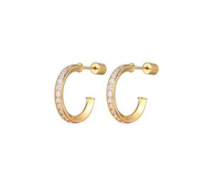 Elli Creolen Ohrstecker Zirkonia 925 Silber goldfarben Damen