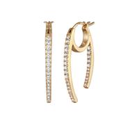 Elli Creolen Oval Elegant 925 Silber, mit Kristallen von Swarovski® goldfarben Damen