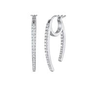 Elli Creolen Oval Elegant 925 Silber, mit Kristallen von Swarovski® silberfarben Damen