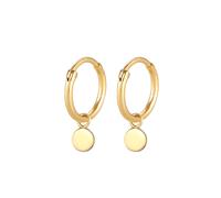 Elli Creolen Plättchen Coin Geo Trend 925 Silber goldfarben Damen