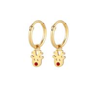 Elli Creolen Rentier 925 Silber, mit Kristallen von Swarovski® goldfarben Damen