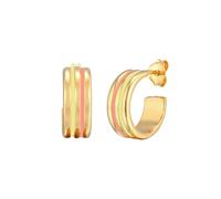 Elli Creolen Rillen Emaille Pastell 925 Silber Orange Damen