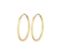 Elli Creolen Rund Basic Klassisch (30 mm) 925 Silber goldfarben Damen
