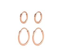 Elli Creolen Set 925 Sterling Silber rosefarben Damen