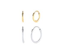 Elli Creolen Set 925 Sterling Silber Zweifarbig Damen