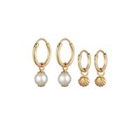 Elli Creolen Set Muschelkernperle Muschel 925 Silber OneSize Damen