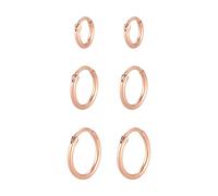 Elli Creolen Set Trio Basic Must-Have Trend 925 Silber rosefarben Damen