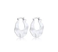 Elli Ohrringe Wave Creolen Hänger Organic Look Matt 925 Silber