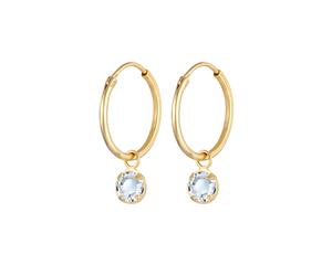 Elli Creolen Solitär Kristalle 925 Silber goldfarben Damen