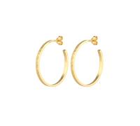 Elli Creolen Stecker Basic Hammerschlag 925 Silber goldfarben Damen