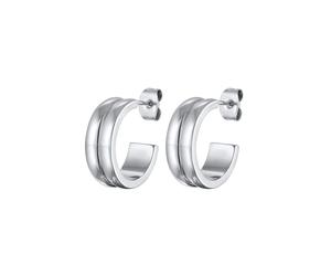 Elli Creolen Stecker Damen Modern silberfarben