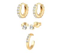 Elli Ohrring-Set »Ohrringe Creolen Stecker Earcuff, 0301360920« (Set, 5-tlg), mit Kristallen